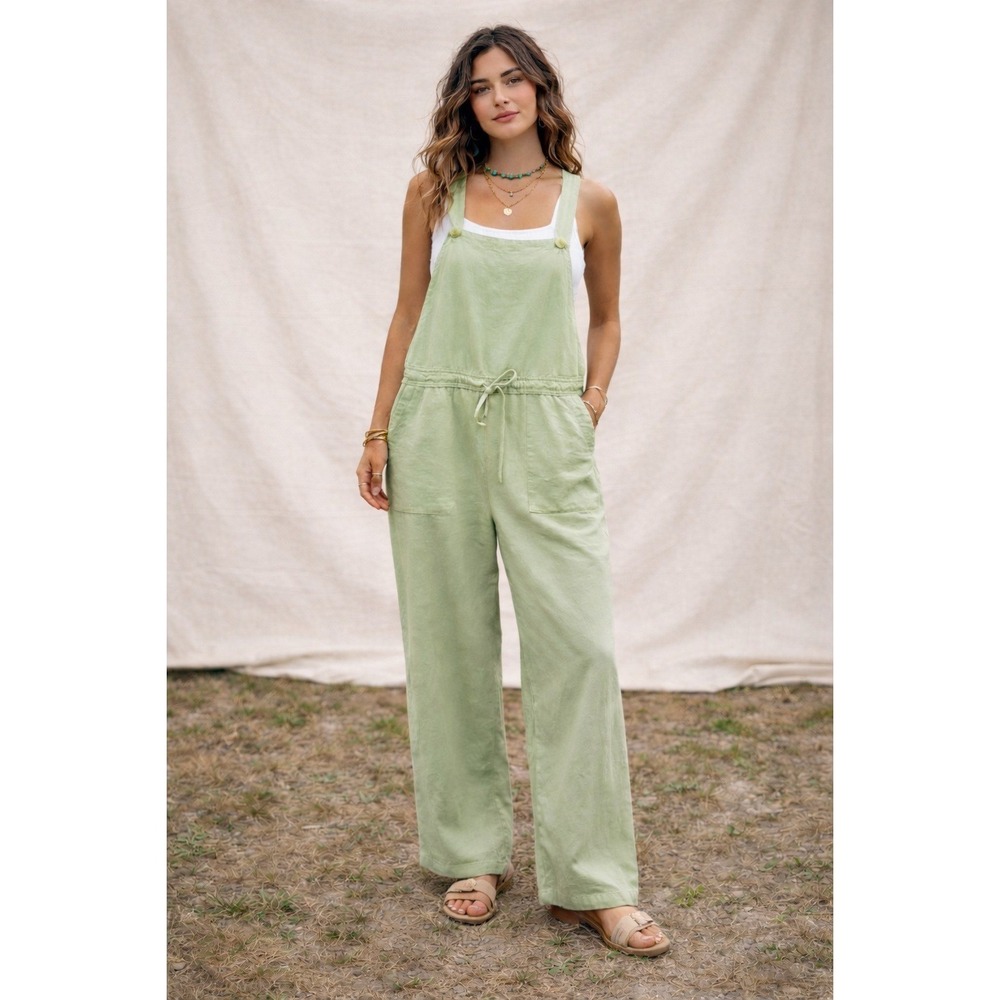Rhythm. Linen Boho Quiet Luxury Festival Overalls, Size Medium